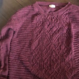Target maroon cable knit sweater